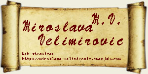 Miroslava Velimirović vizit kartica